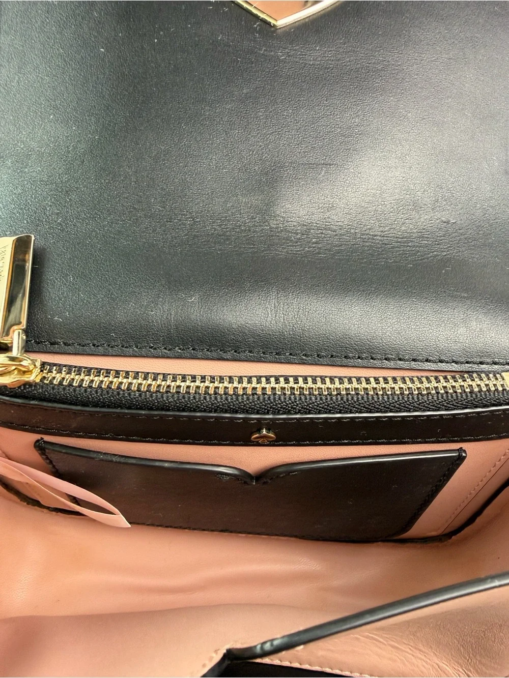 Kate Spade Nicola Bicolor Small Flap Shoulder crossbody bag black pink purse - Picture 9 of 10